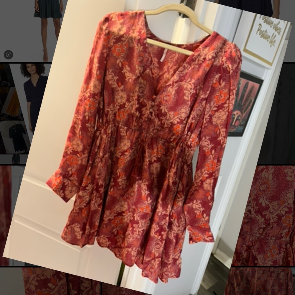 Free people A line floral dress 👗 never worn! Medium